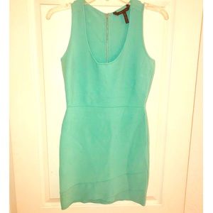 Teal BCBG MAXAZRIA bodycon bandage dress. 32.5in